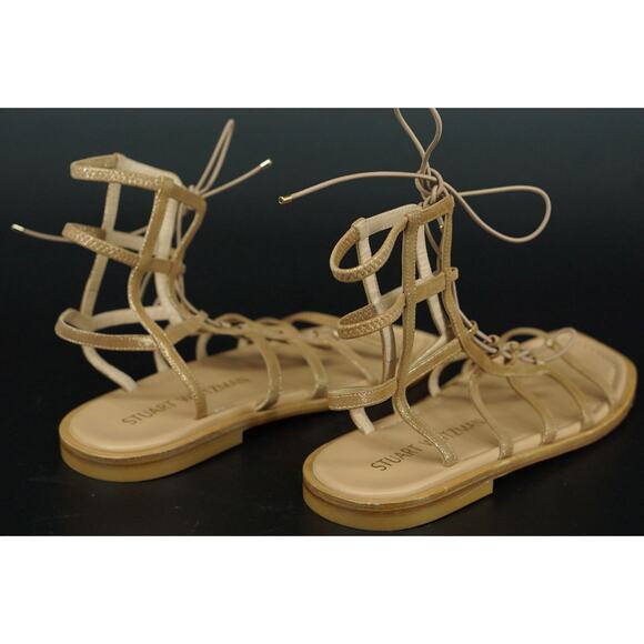 Stuart Weirzman Kora Lace-Up Gladiator Sandal Suede Size 9.5 $395 New Roman - Picture 6 of 12